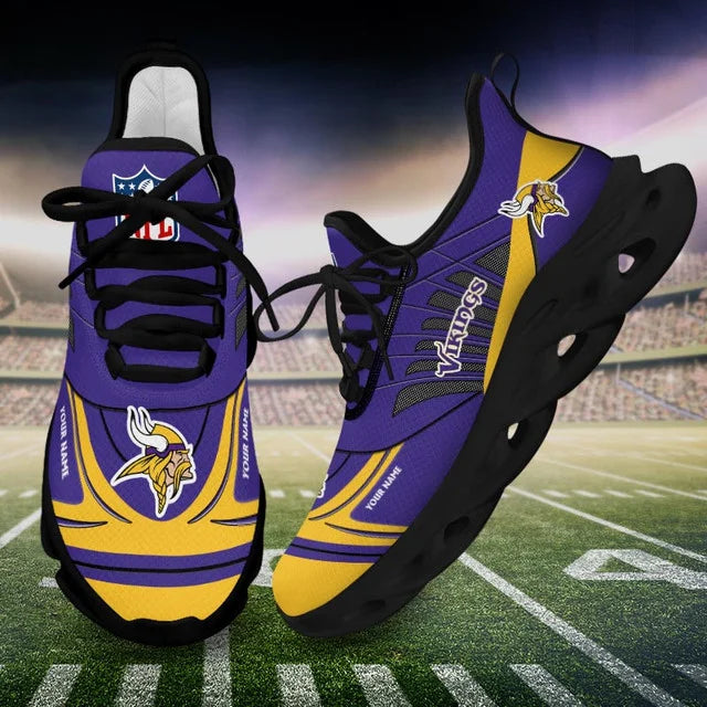 SPECIAL EDITION - NEW CUSTOMIZED NFL05 MVK MINNESOTA VIKINGS UNISEX MAX SOUL SHOES