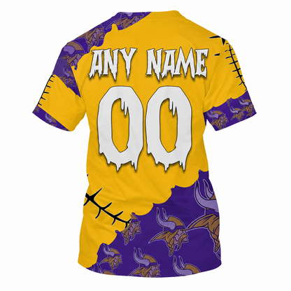 SPECIAL EDITION - NEW CUSTOMIZED NFL05 MVK MINNESOTA VIKINGS HALLOWEEN SKULL APPAREL FOR FANS
