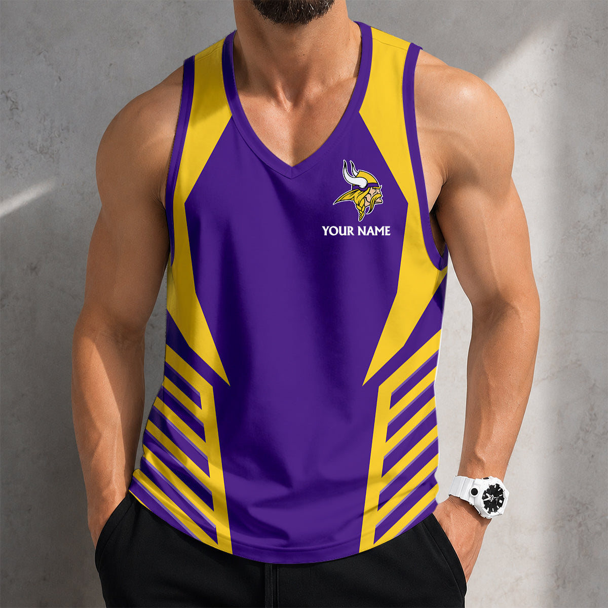 LIMITED EDITION - NEW CUSTOMIZED NFL05 MVK MINNESOTA VIKINGS TANK TOP