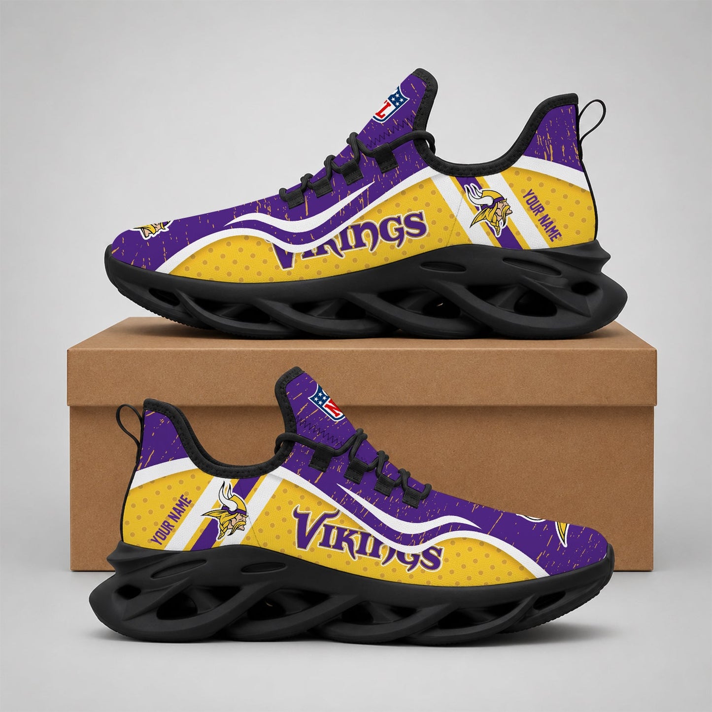 LIMITED EDITION - NEW CUSTOMIZED NFL05 MVK MINNESOTA VIKINGS MAX SOUL SHOES
