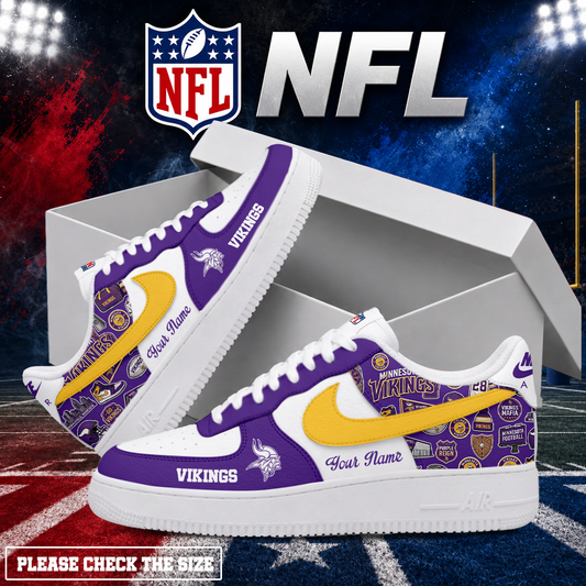 FINAL SALE - NEW CUSTOMIZED NFL05 MVK MINNESOTA VIKINGS AF1 SHOES