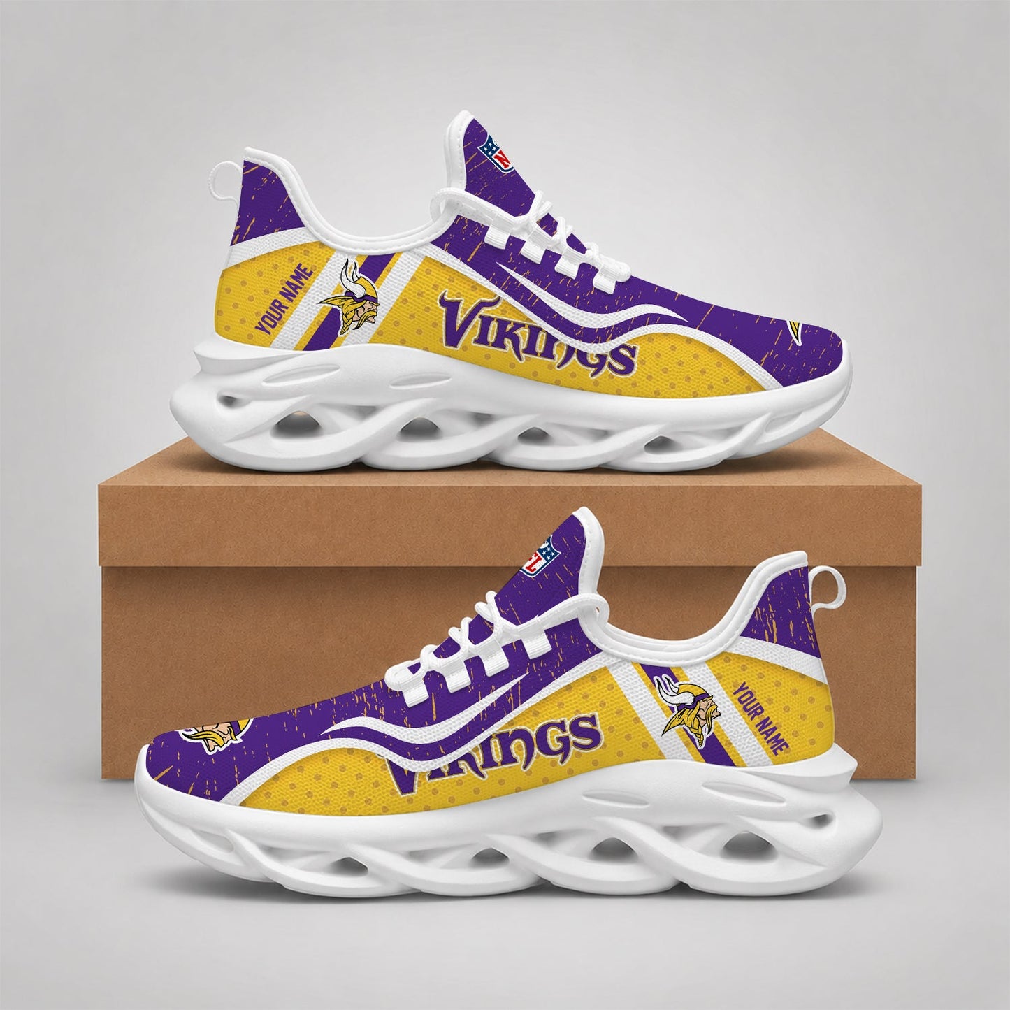 LIMITED EDITION - NEW CUSTOMIZED NFL05 MVK MINNESOTA VIKINGS MAX SOUL SHOES