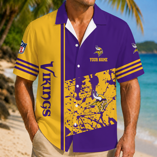 FINAL SALE - NEW CUSTOMIZED NFL05 MVK MINNESOTA VIKINGS UNISEX HAWAIIAN SHIRT