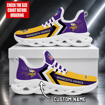 FINAL SALE - NEW CUSTOMIZED NFL05 MVK MINNESOTA VIKINGS UNISEX MAX SOUL SHOES