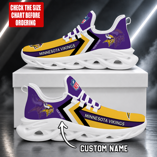 FINAL SALE - NEW CUSTOMIZED NFL05 MVK MINNESOTA VIKINGS UNISEX MAX SOUL SHOES