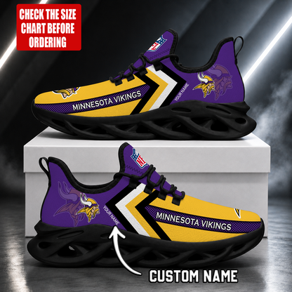 FINAL SALE - NEW CUSTOMIZED NFL05 MVK MINNESOTA VIKINGS UNISEX MAX SOUL SHOES