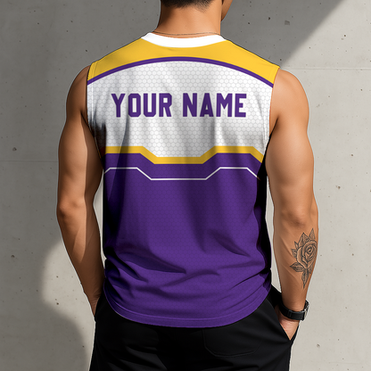 FINAL SALE - NEW CUSTOMIZED NFL05 MVK MINNESOTA VIKINGS MEN'S GYM SHIRT