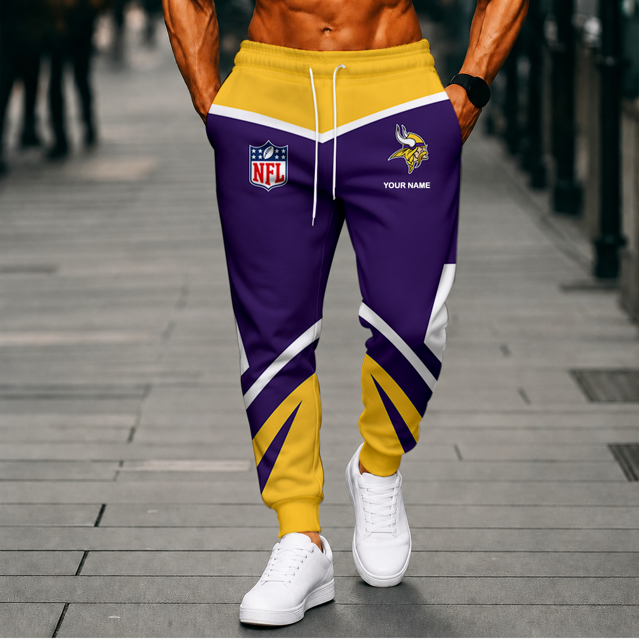 FINAL SALE - NEW CUSTOMIZED NFL05 MVK MINNESOTA VIKINGS SWEATPANTS