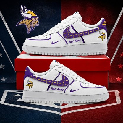 FINAL SALE - NEW CUSTOMIZED NFL05 MVK MINNESOTA VIKINGS AF1 SHOES