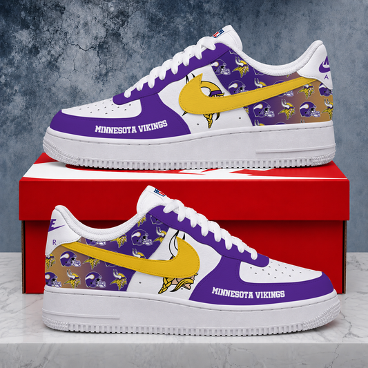 FINAL SALE - NEW CUSTOMIZED NFL05 MVK MINNESOTA VIKINGS AF1 SHOES