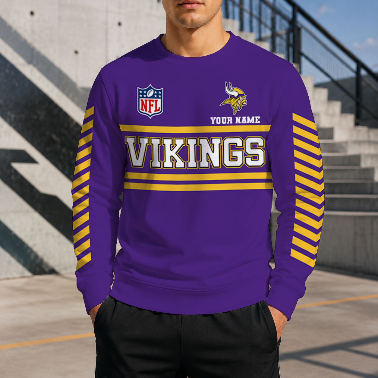 FINAL SALE - NEW CUSTOMIZED NFL05 MVK MINNESOTA VIKINGS UNISEX SWEATSHIRT