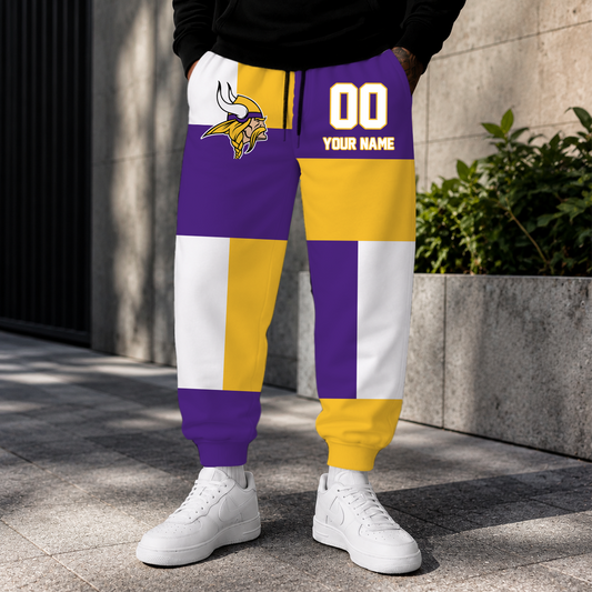 VIRAL EDITION - NEW CUSTOMIZED NFL05 MVK MINNESOTA VIKINGS SWEATPANTS