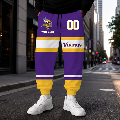 EXCLUSIVE EDITION - NEW CUSTOMIZED NFL05 MVK MINNESOTA VIKINGS SWEATPANTS