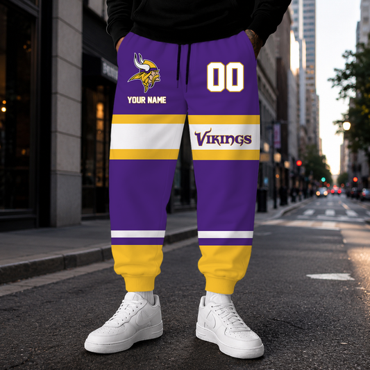 EXCLUSIVE EDITION - NEW CUSTOMIZED NFL05 MVK MINNESOTA VIKINGS SWEATPANTS