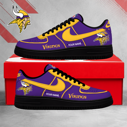EXCLUSIVE EDITION - NEW CUSTOMIZED NFL05 MVK MINNESOTA VIKINGS AF1 SHOES