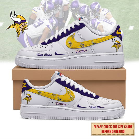 VIRAL EDITION - NEW CUSTOMIZED NFL05 MVK MINNESOTA VIKINGS AF1 SHOES