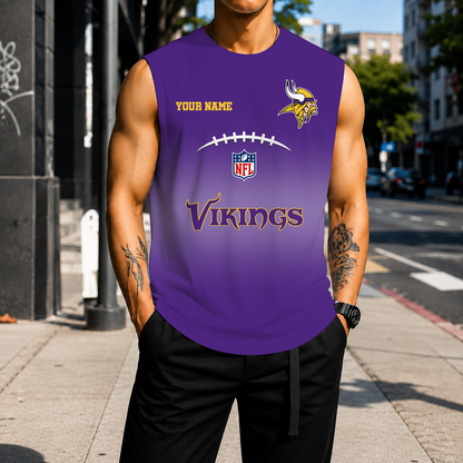 VIRAL EDITION - NEW CUSTOMIZED NFL05 MVK MINNESOTA VIKINGS MEN'S GYM SHIRT