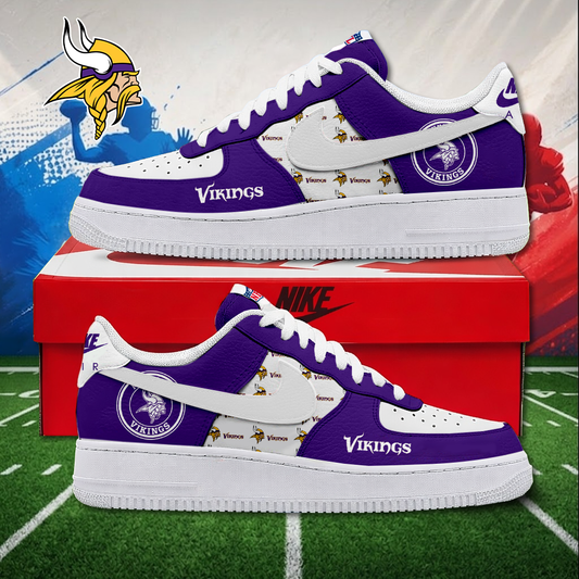 MEGA SALE - NEW CUSTOMIZED NFL05 MVK MINNESOTA VIKINGS AF1 SNEAKERS