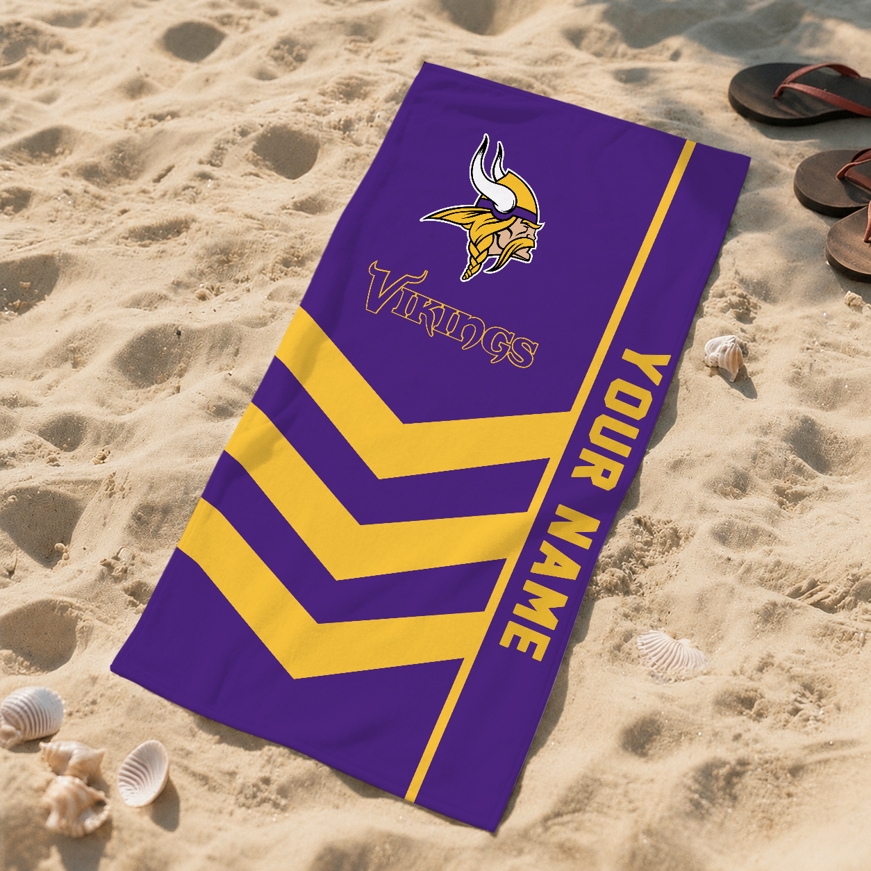 HOT DEAL - NEW CUSTOMIZED NFL05 MVK MINNESOTA VIKINGS BEACH TOWEL