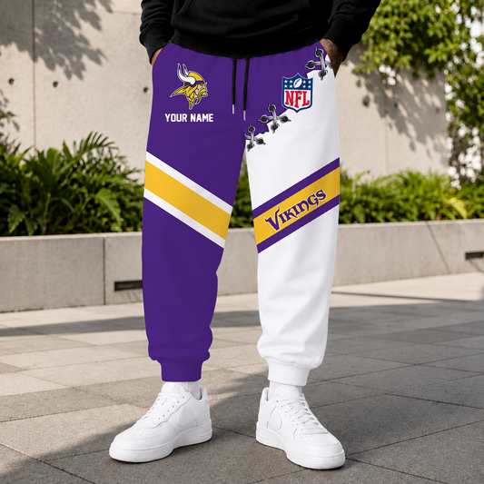 FLASH SALE - NEW CUSTOMIZED NFL05 MVK MINNESOTA VIKINGS SWEATPANTS