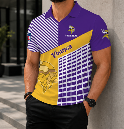 FINAL SALE - NEW CUSTOMIZED NFL05 MVK MINNESOTA VIKINGS POLO SHIRT
