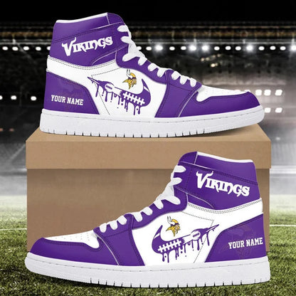 EXCLUSIVE EDITION - NEW CUSTOMIZED NFL05 MVK MINNESOTA VIKINGS AIR JORDAN SNEAKERS