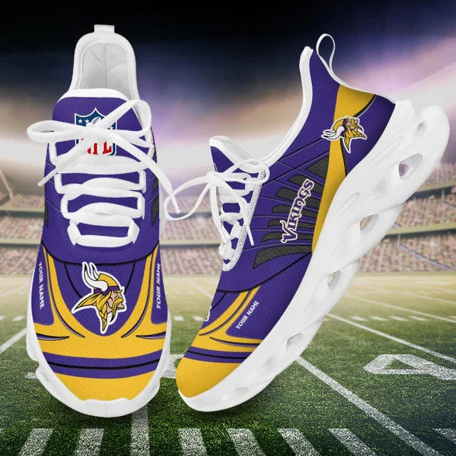 SPECIAL EDITION - NEW CUSTOMIZED NFL05 MVK MINNESOTA VIKINGS UNISEX MAX SOUL SHOES