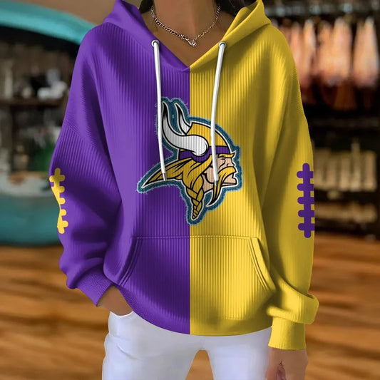 VIRAL EDITION - NEW CUSTOMIZED NFL05 MVK MINNESOTA VIKINGS RIBBED HOODIE & SWEATSHIRT