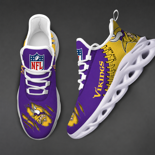FINAL SALE - NEW CUSTOMIZED NFL05 MVK MINNESOTA VIKINGS UNISEX MAX SOUL SHOES
