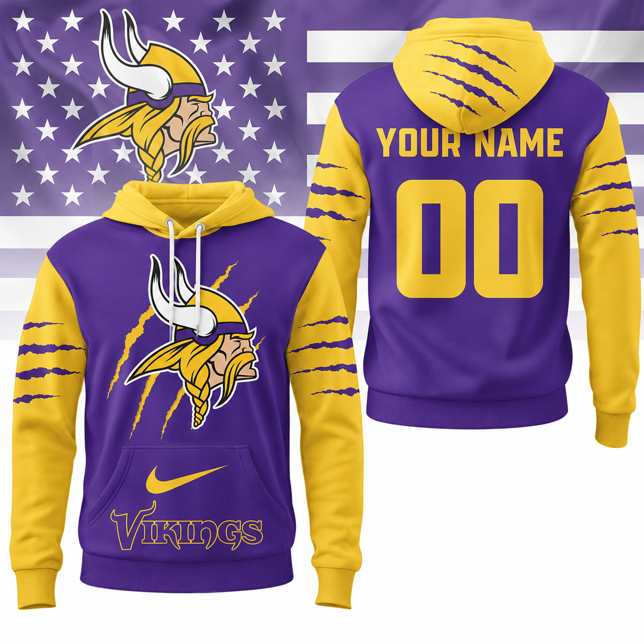 VIRAL EDITION - NEW CUSTOMIZED NFL05 MVK MINNESOTA VIKINGS T-SHIRT, POLO SHIRT, ZIP POLO SHIRT, SWEATSHIRT, HOODIE & ZIP HOODIE