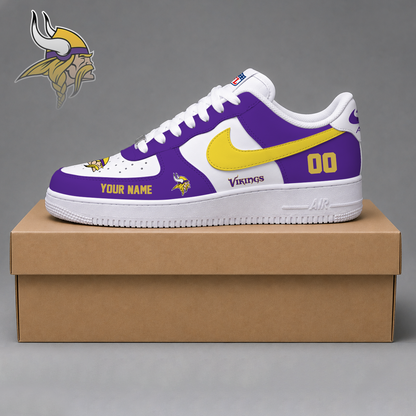 ELITE EDITION - NEW CUSTOMIZED NFL05 MVK MINNESOTA VIKINGS AF1 SHOES