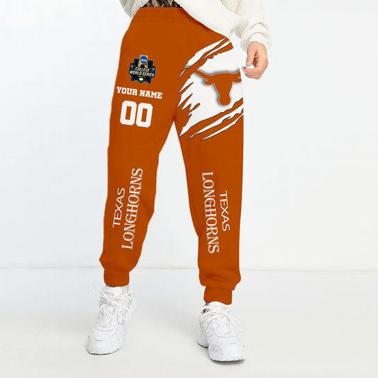 LIMITED DROP - NEW CUSTOMIZED COLLEGE WORLD SERIES NCAA05 TXL TEXAS LONGHORNS UNISEX LONG PANTS