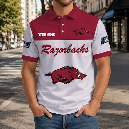 MEGA SALE - NEW CUSTOMIZED NCAA MAM06 AKR ARKANSAS RAZORBACKS T-SHIRT, POLO SHIRT, ZIP POLO SHIRT, SWEATSHIRT, HOODIE & ZIP HOODIE