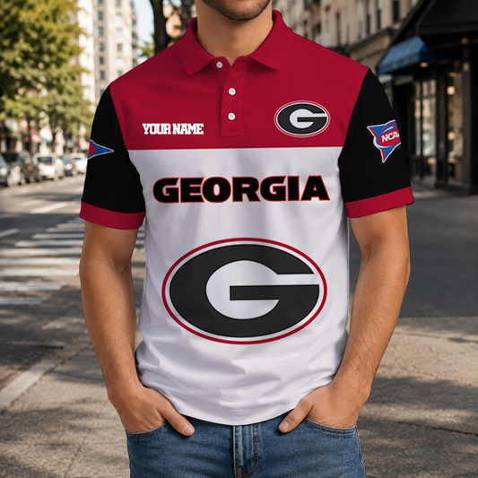 SPECIAL OFFER - NEW CUSTOMIZED NCAA FBS06 GEB GEORGIA BULLDOGS POLO SHIRT, ZIP POLO SHIRT & T-SHIRTS