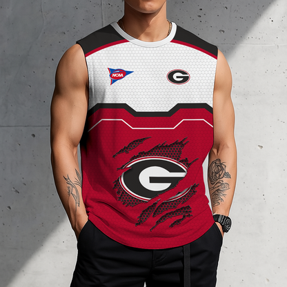 SPECIAL EDITION - NEW CUSTOMIZED NCAA FBS06 GEB GEORGIA BULLDOGS MEN'S GYM SHIRT