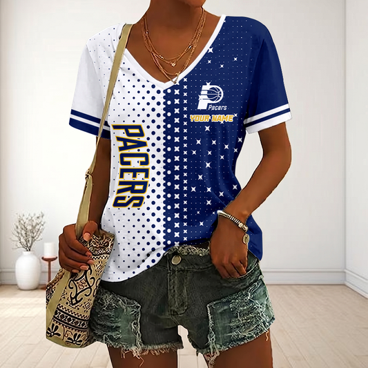 VIRAL EDITION - NEW CUSTOMIZED NBA06 IPA INDIANA PACERS V-NECK FEMALE SHIRT