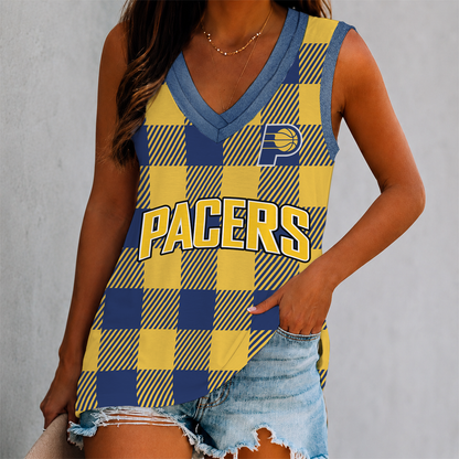 VIRAL EDITION - NEW CUSTOMIZED NBA06 IPA INDIANA PACERS WOMEN'S V-NECK TANK TOP