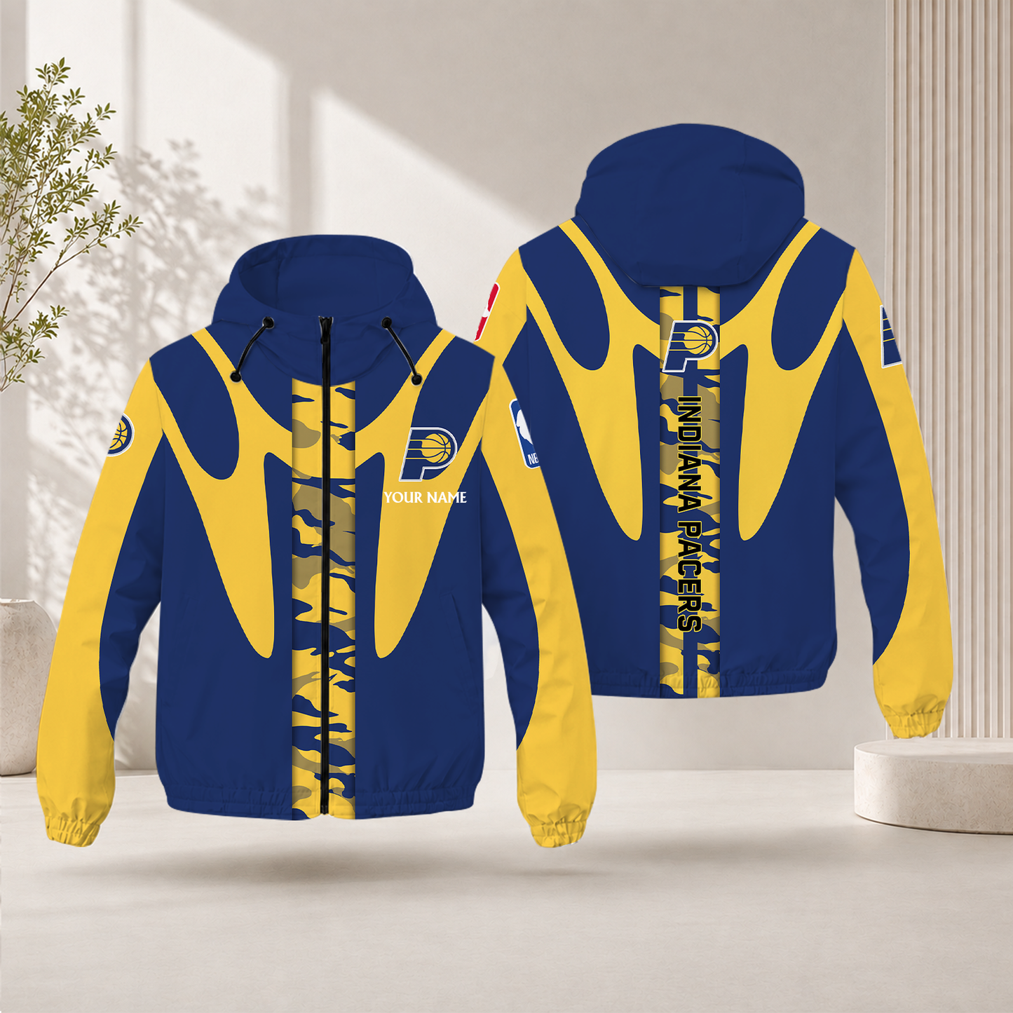 FINAL SALE - NEW CUSTOMIZED NBA06 IPA INDIANA PACERS WINDBREAKER JACKET