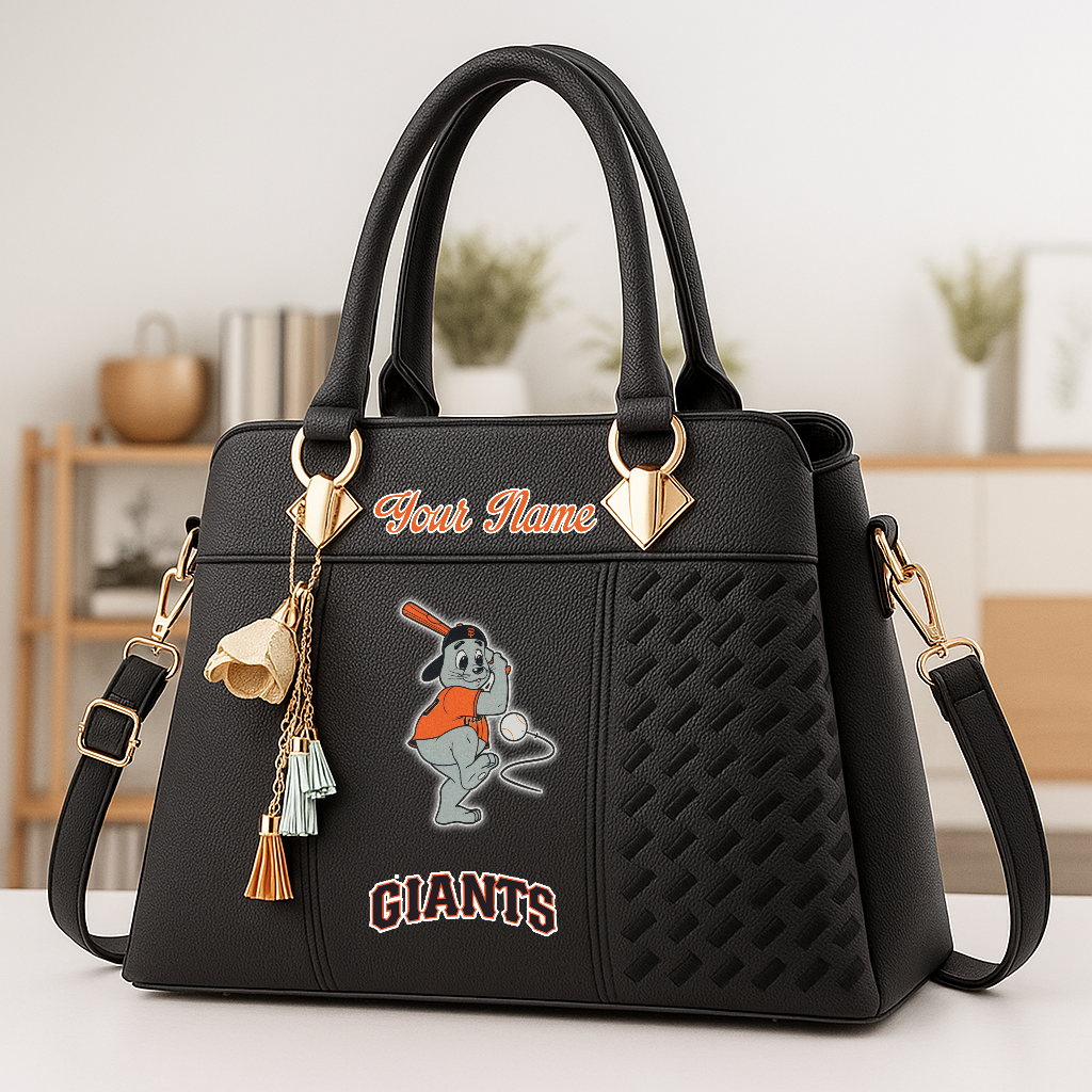 LIMITED EDITION - NEW CUSTOMIZED MLB06 SFG SF GIANTS ZIP HANDBAG MULTICOLOR