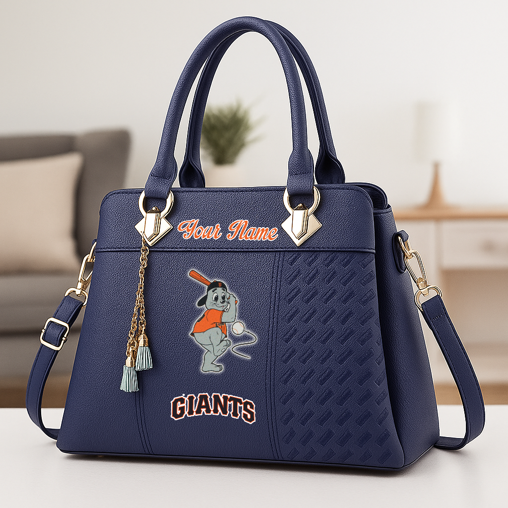 LIMITED EDITION - NEW CUSTOMIZED MLB06 SFG SF GIANTS ZIP HANDBAG MULTICOLOR