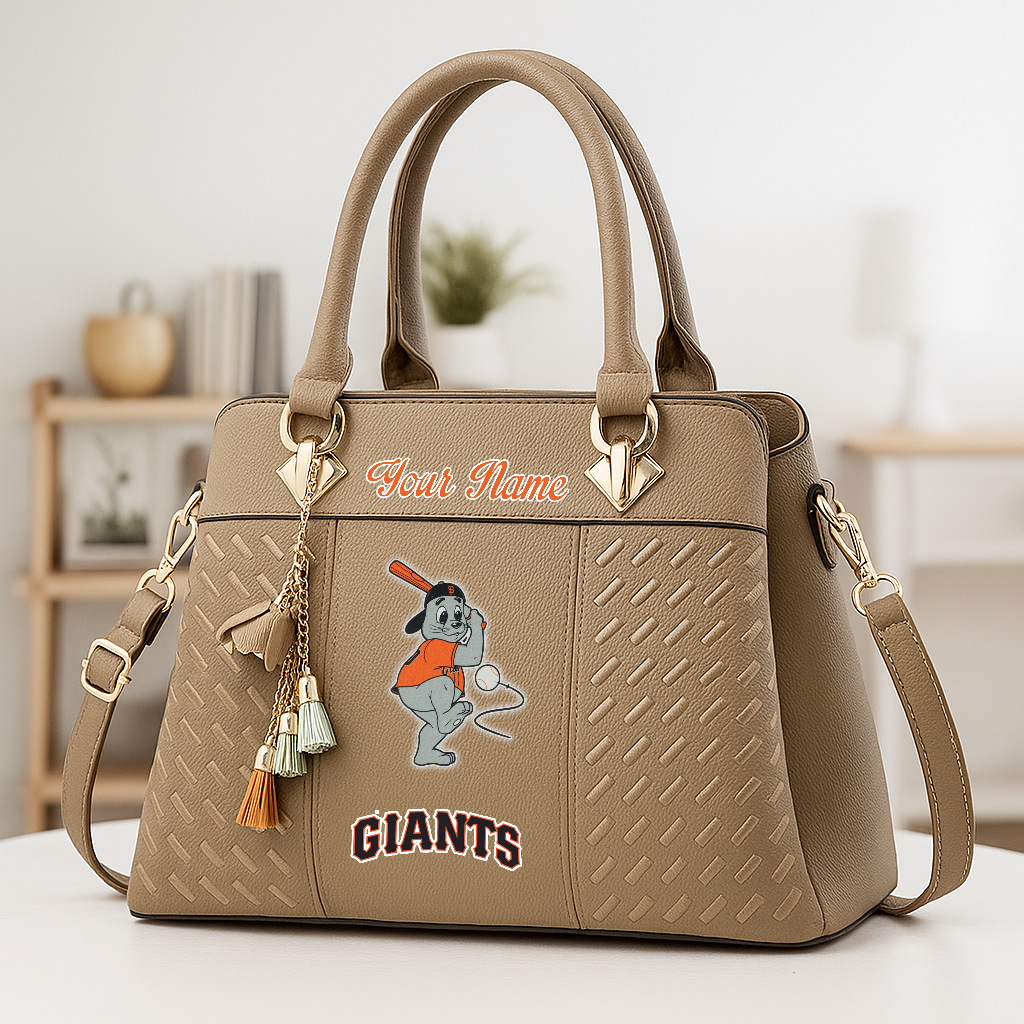 LIMITED EDITION - NEW CUSTOMIZED MLB06 SFG SF GIANTS ZIP HANDBAG MULTICOLOR