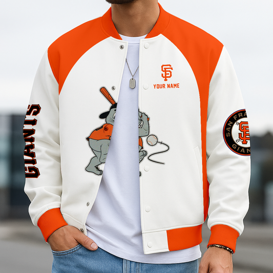 LIMITED EDITION - NEW CUSTOMIZED MLB06 SFG SF GIANTS BASEBALL JACKET, SATIN VARSITY JACKET