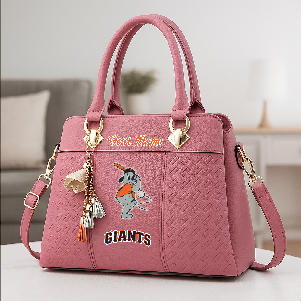 LIMITED EDITION - NEW CUSTOMIZED MLB06 SFG SF GIANTS ZIP HANDBAG MULTICOLOR