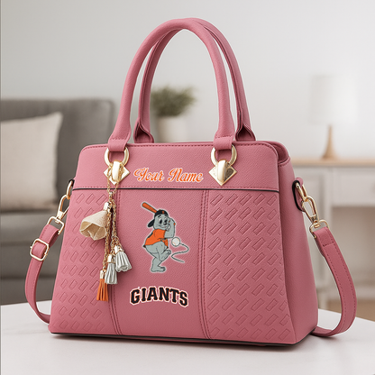 LIMITED EDITION - NEW CUSTOMIZED MLB06 SFG SF GIANTS ZIP HANDBAG MULTICOLOR