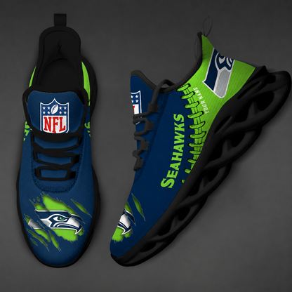 FINAL SALE - NEW CUSTOMIZED NFL06 SSH SEATTLE SEAHAWKS UNISEX MAX SOUL SHOES