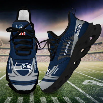 SPECIAL EDITION - NEW CUSTOMIZED NFL06 SSH SEATTLE SEAHAWKS UNISEX MAX SOUL SHOES