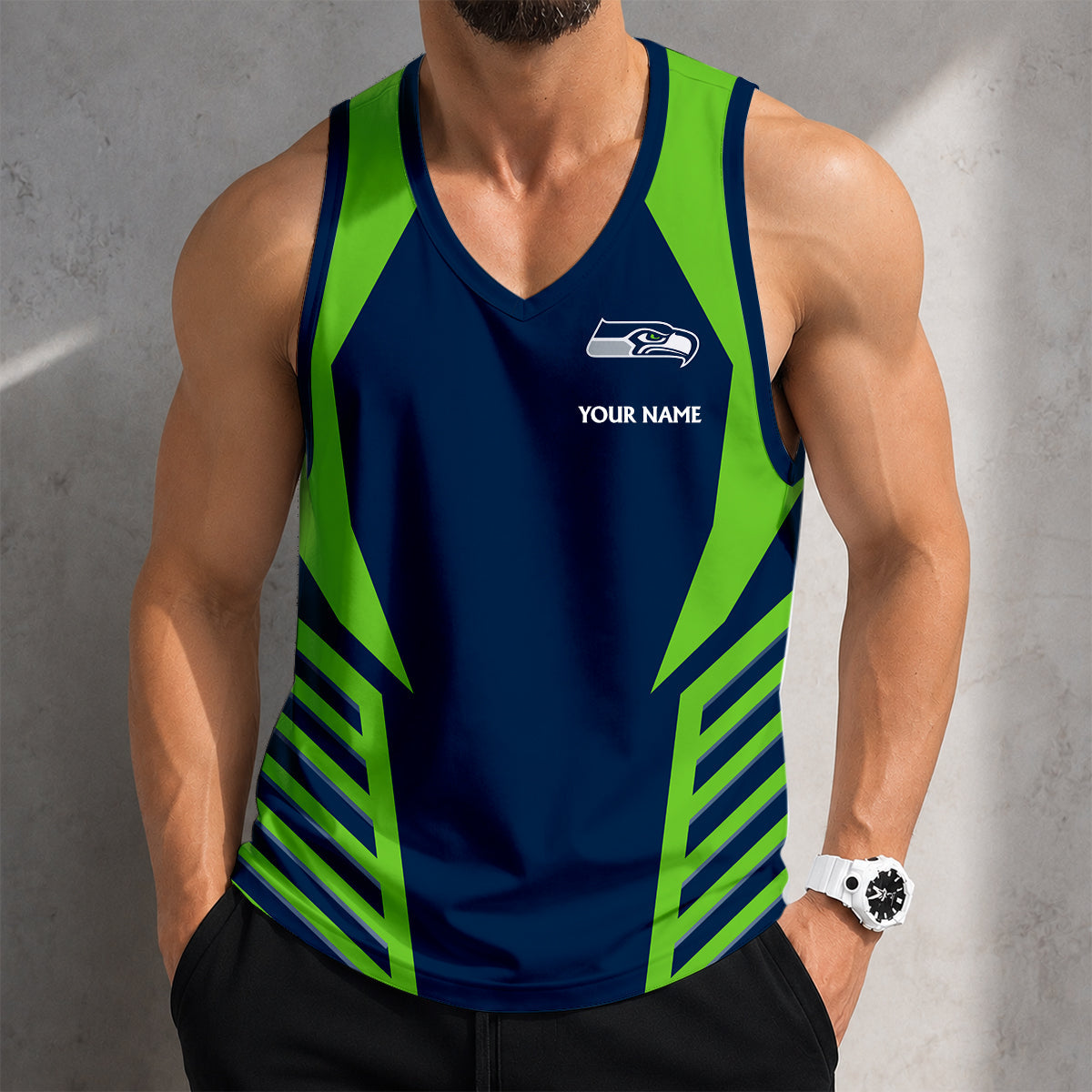 LIMITED EDITION - NEW CUSTOMIZED NFL06 SSH SEATTLE SEAHAWKS TANK TOP