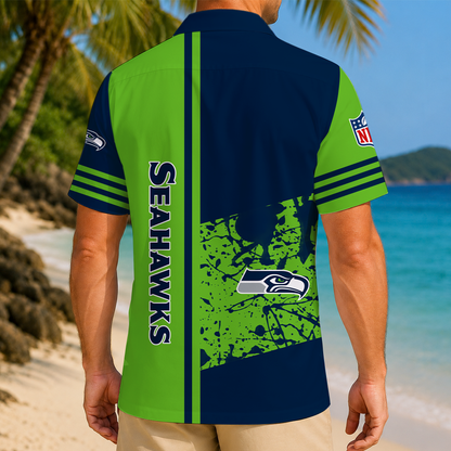 FINAL SALE - NEW CUSTOMIZED NFL06 SSH SEATTLE SEAHAWKS UNISEX HAWAIIAN SHIRT