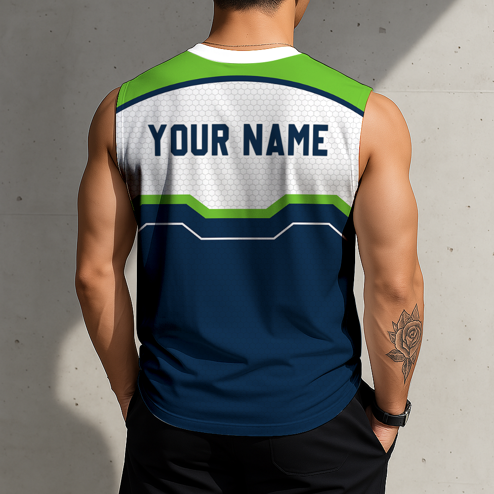FINAL SALE - NEW CUSTOMIZED NFL06 SSH SEATTLE SEAHAWKS MEN'S GYM SHIRT