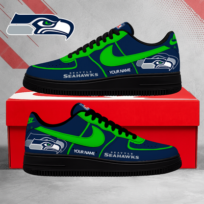 EXCLUSIVE EDITION - NEW CUSTOMIZED NFL06 SSH SEATTLE SEAHAWKS AF1 SHOES